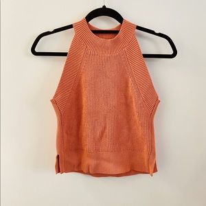 Aritzia Wilfred Crevier Knit Halter Top in Peach XS